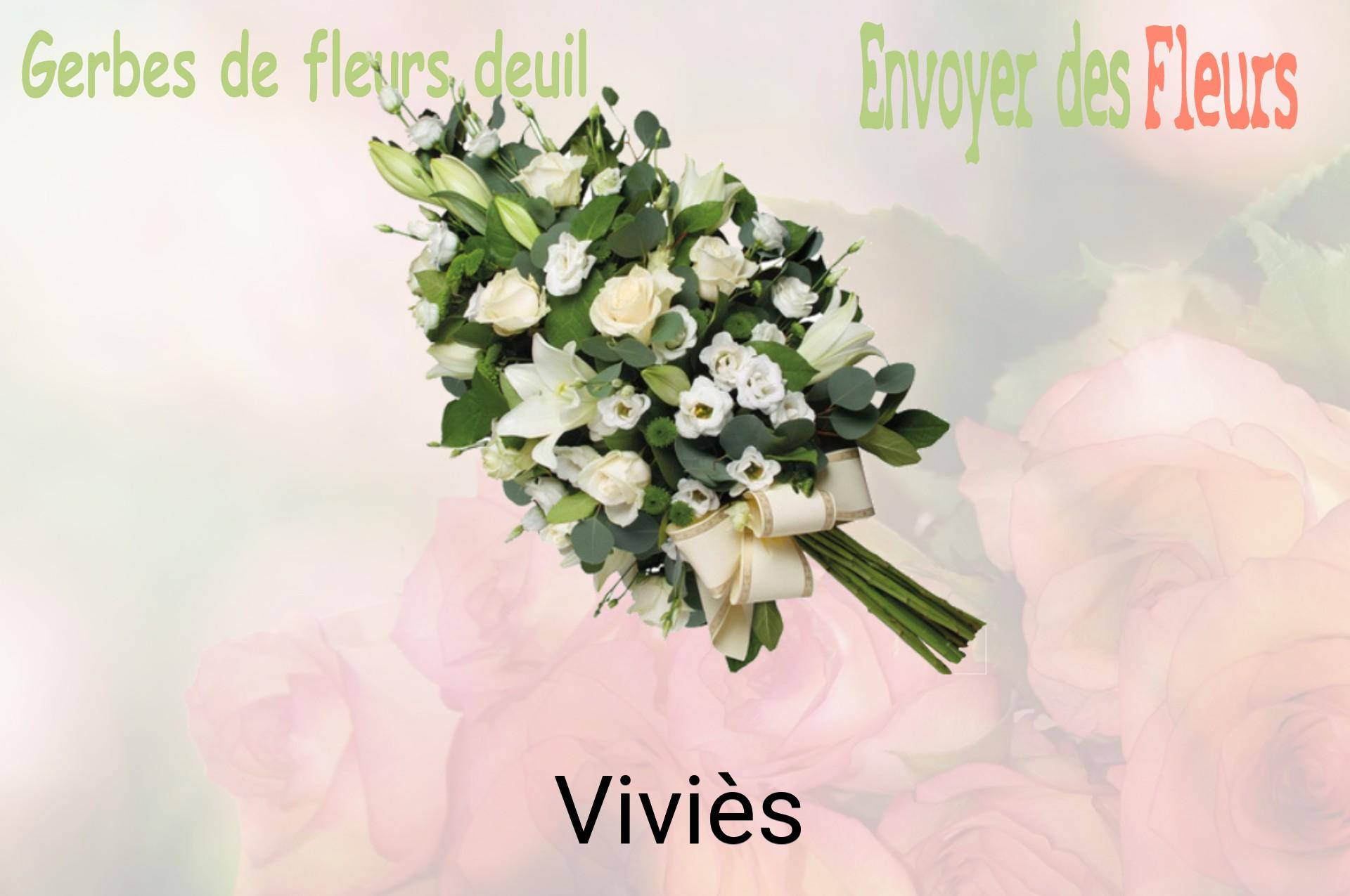 Gerbe de fleurs de deuil livrée à Viviès